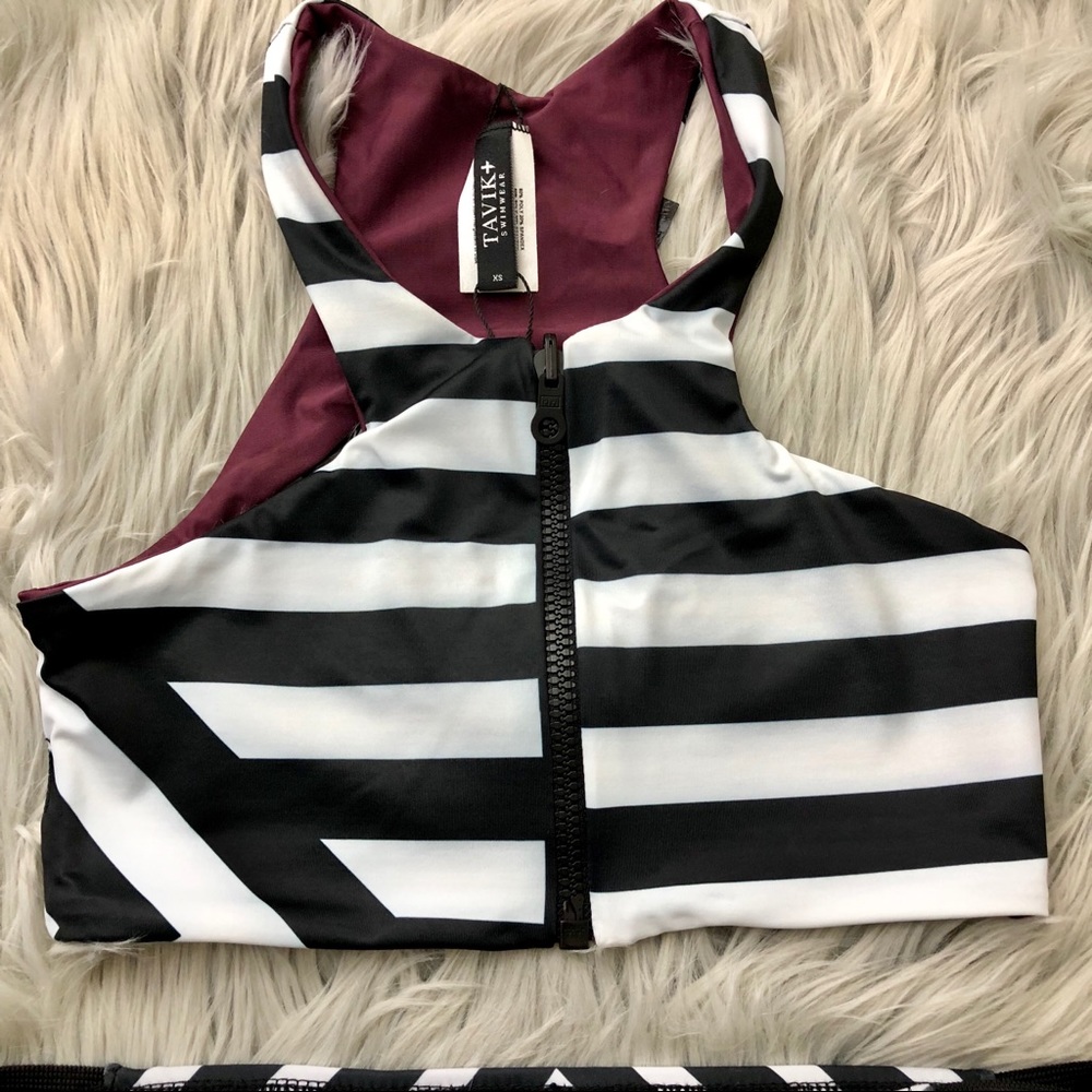 TAVIK FAYE HALTER REVERSIBLE SPORT SWIM TOP - Picture 2 of 8